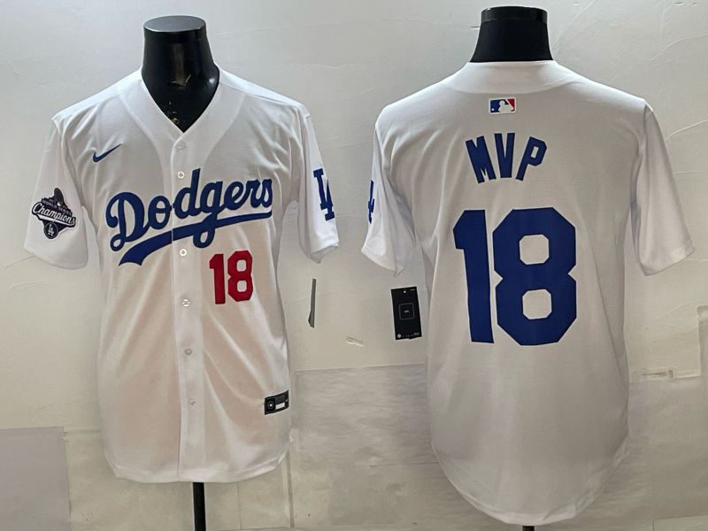 Men Los Angeles Dodgers #18 Mvp White Game 2026 Nike MLB Jersey style 04->los angeles dodgers->MLB Jersey